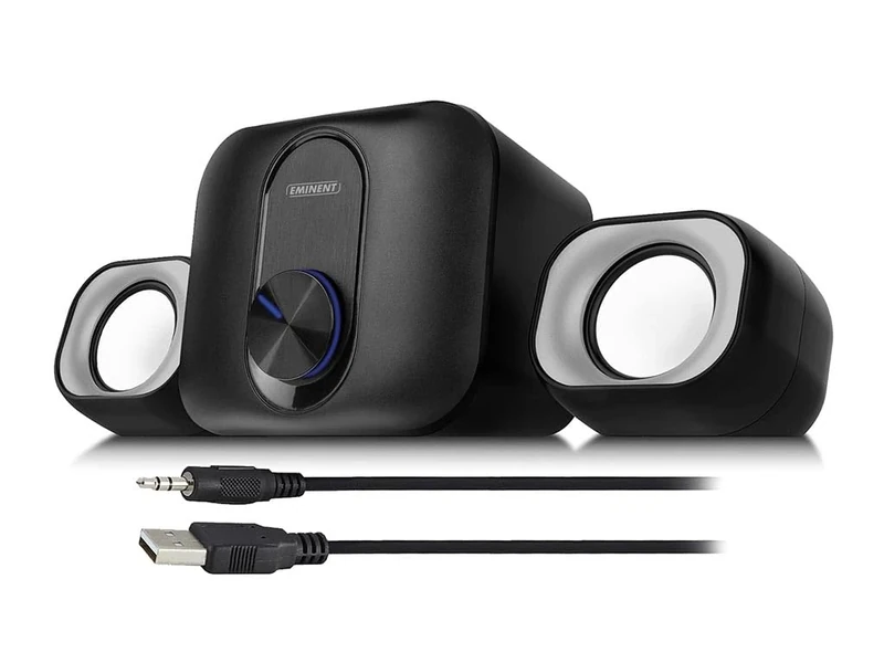 Eminent EM3515 PC Speaker with Subwoofer Sound System 2.1 for PC Laptop USB Powered Compact Office Space Saving - Image 1