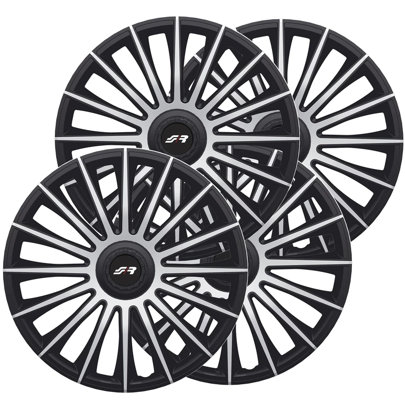 Set of 4 wheel trims AUS 15" inch car wheel cover Simoni Racing Silver and Black