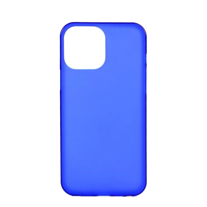 DAM. Silicone Case for iPhone 13 Pro MAX, Semi-Transparent Matte Finish with Glossy Edges, Colour: Electric Blue
