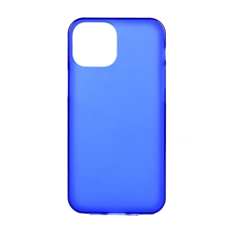 DAM. Silicone Case for iPhone 13 Mini, Semi-Transparent Matte Finish with Glossy Edges, Colour: Electric Blue