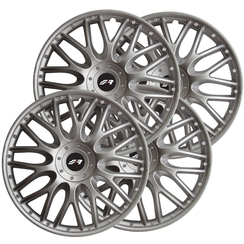 Simoni Racing ORD/16 Set of 4 Universal Wheel Trims Orden 16 Inch Car Wheel Covers Grey Silver