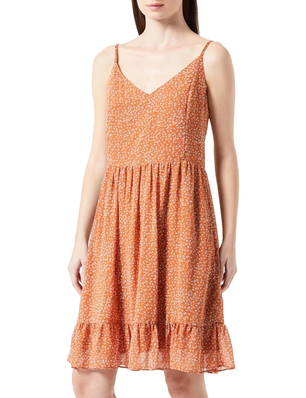 TILDEN Women's Dress, Orange Multi-Coloured, S