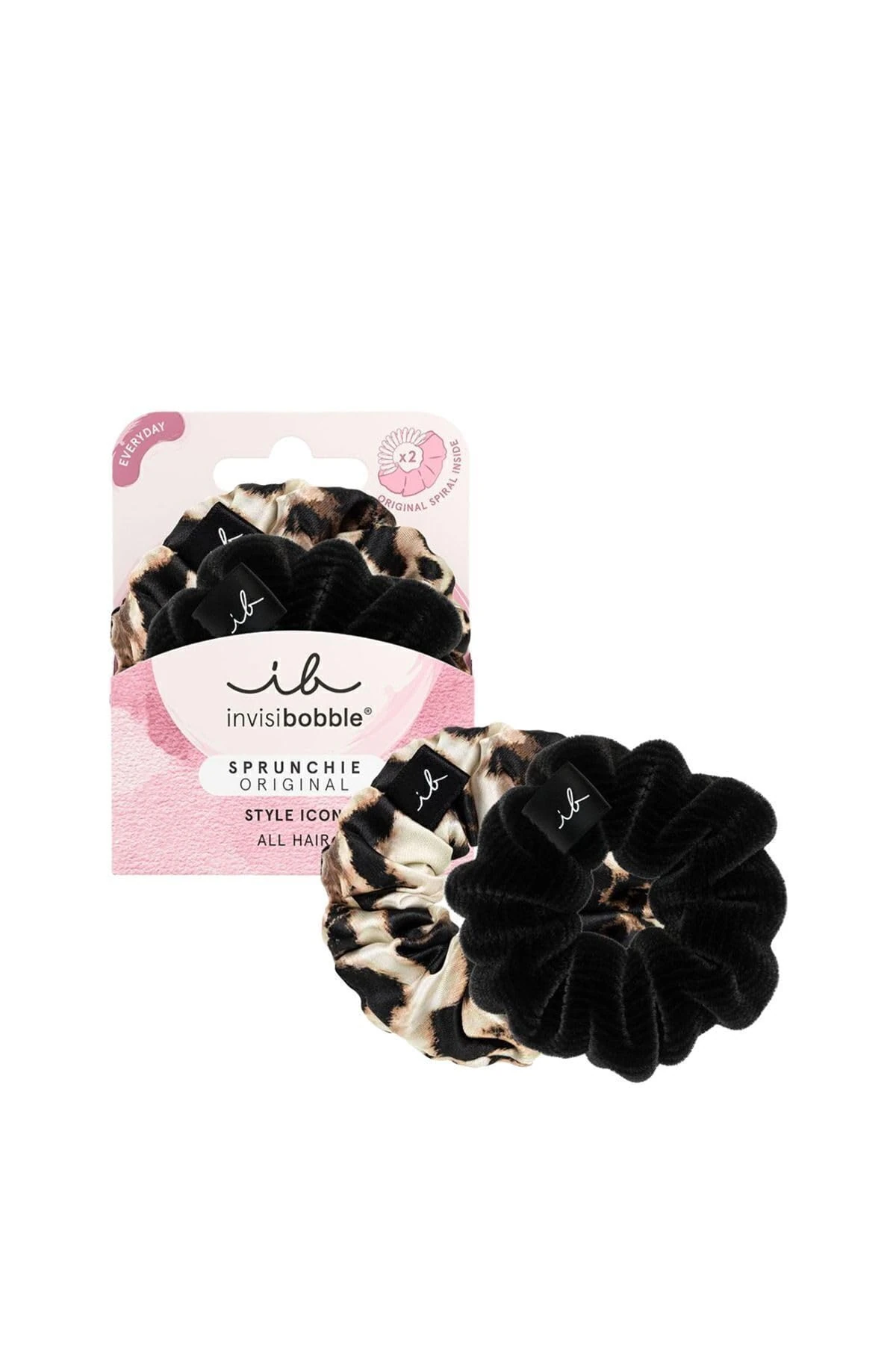 invisibobble Black & Leo Scrunchie The Iconic Beauties Hair Bobbles Strong Hold for Girls & Women, Scrunchies Velvet Black Leopard Print, Designed in the Heart of Munich