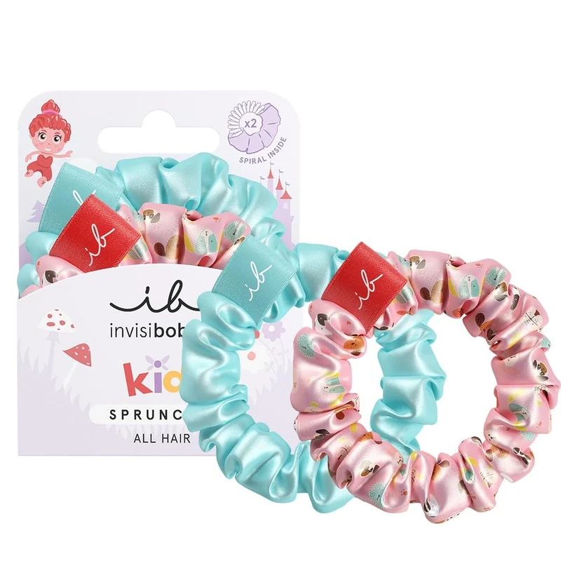 invisibobble Kids Puppy Love Colourful Scrunchie & Spiral Hair Scrunchie for Children Maximum Hold Gentle on Hair Girls Hair Scrunchies 2 Pack