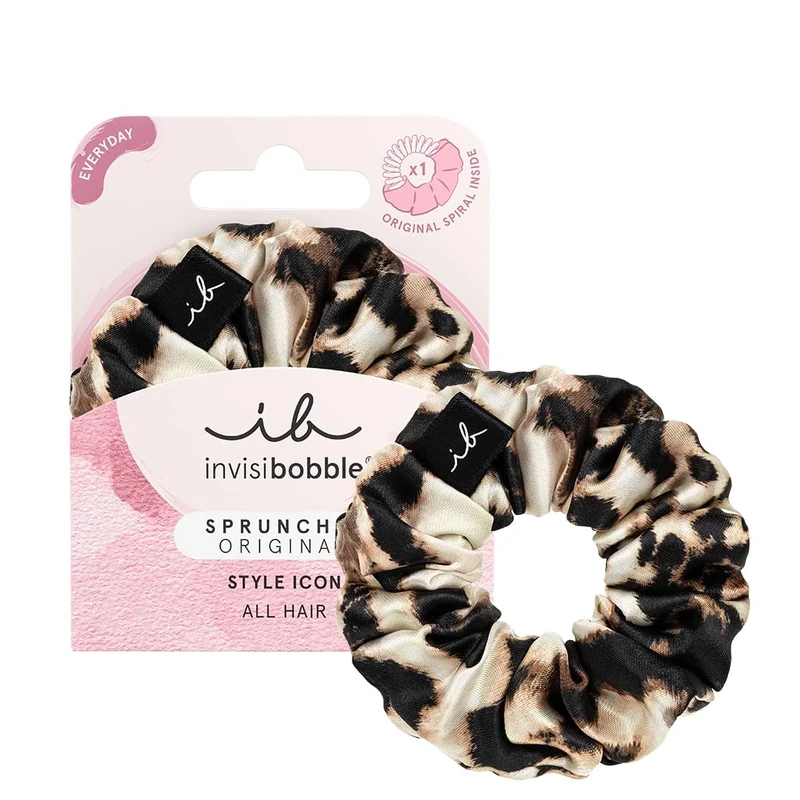 invisibobble Hair Bobble I Leo Scrunchie Purrfection I Hair Ties Strong Hold for Girls & Women I Leo Print Velvet Hair Accessoires I Designed in Germany I 1pc (pack of 1)