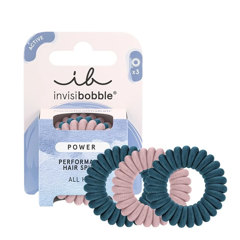hair Power Spiral Bobble Hats Made of Plush in Dark Pink and Blue - Extra Strong Spiral Bobbles for Thick Hair - Pack of 3