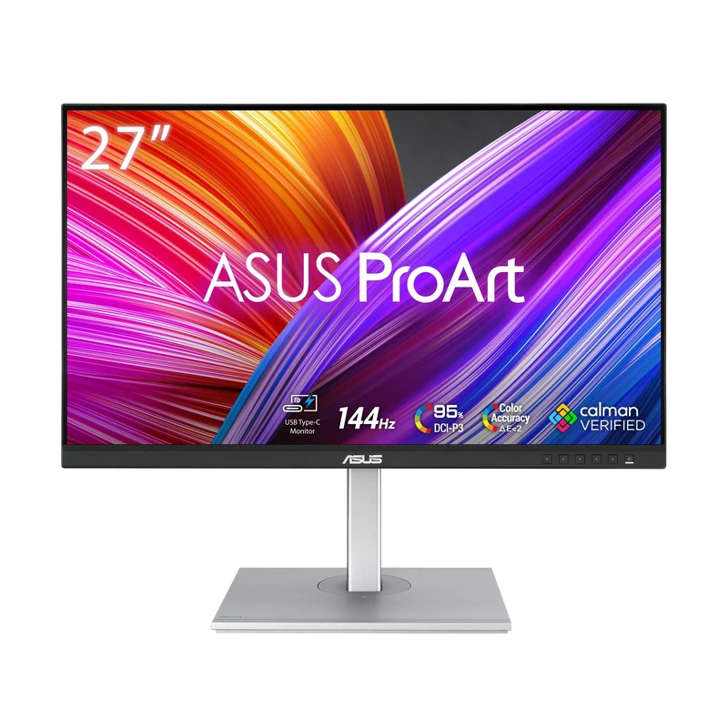 ASUS ProArt PA278CGV Professional Monitor – 27", IPS, QHD (2560x1440), 144 Hz, 95% DCI-P3, colour Accuracy ΔE < 2, Calman Verified, USB-C PD 90W, VESA DisplayHDR 400, FreeSync Premium, Ergonomic Stand