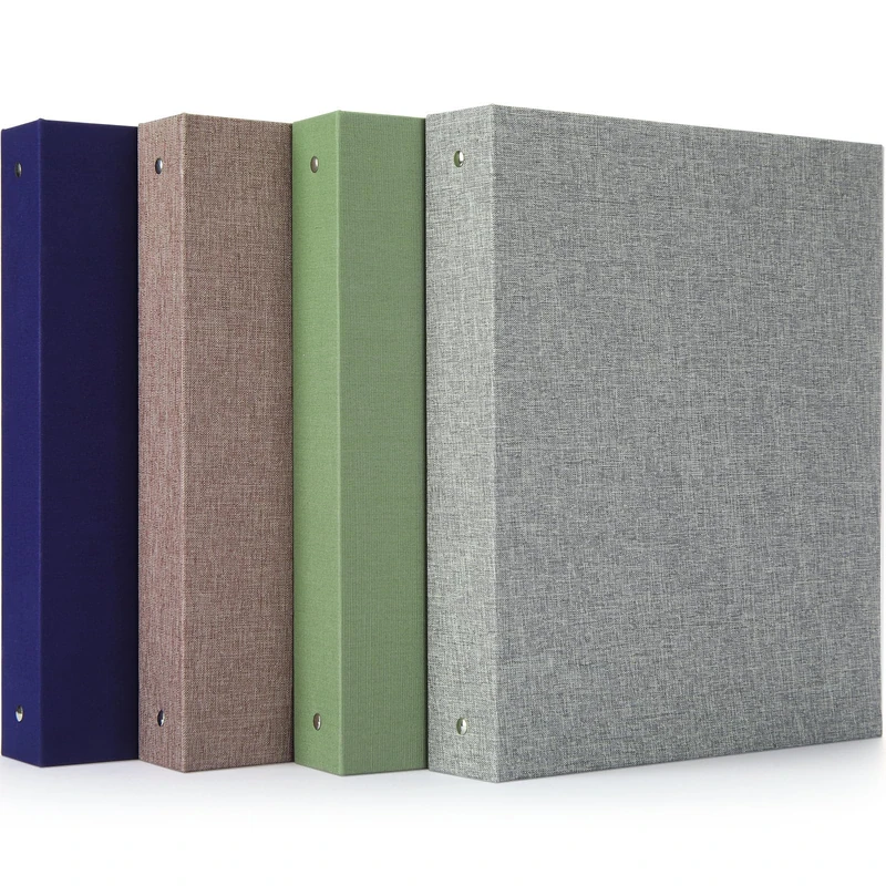 Chuangdi 4 Pcs 3 Ring Binder with Linen Cover 1.25 inch Durable Round Rings Binder for 8.5 x 11 Inch Paper Letter Size for School Office and Home, 4 Colors