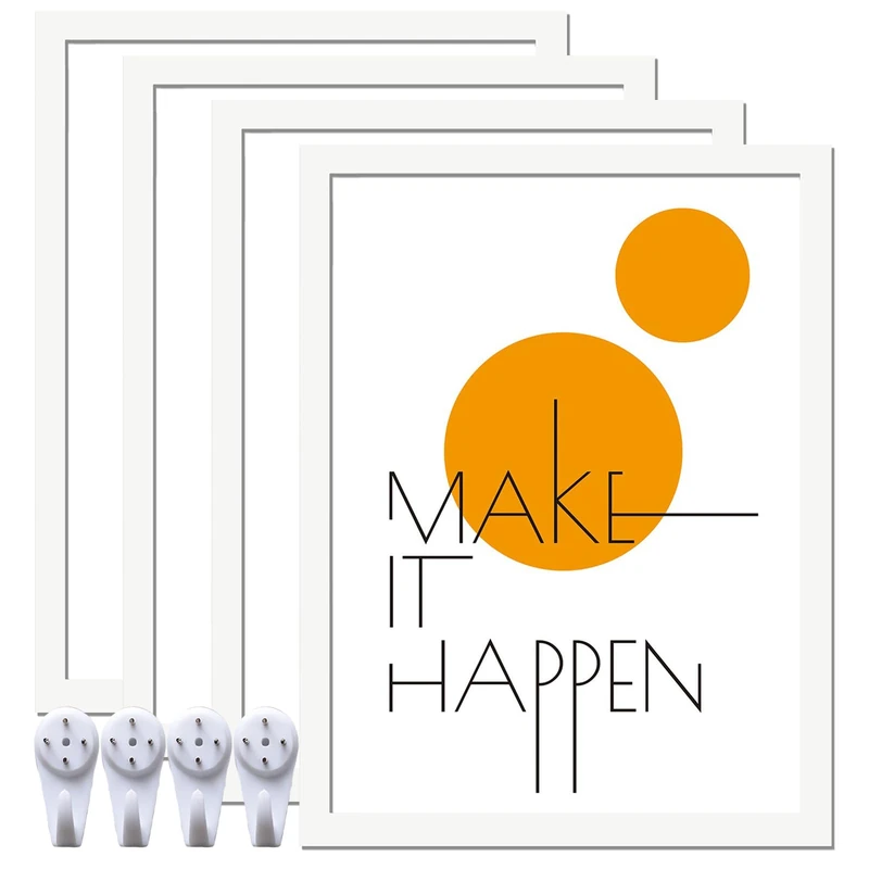 ijuerybai 18x24 Picture Frame Set of 4, White 18 x 24 Frame High Transparent Wall Gallery Poster Canvas Photo Frames for 18 by 24 inches