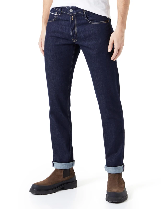 Replay Herren Jeans Grover Straight-Fit, Dark Blue 007-2 (Blau), 40W / 34L