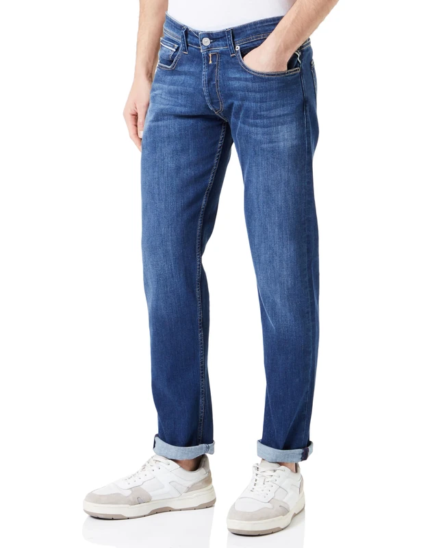 Replay Herren Jeans Grover Straight-Fit, Dark Blue 007-3 (Blau), 32W / 32L