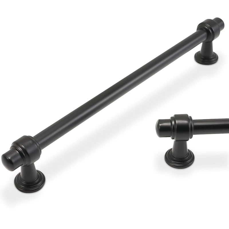 POVEFONK 10 Pack 7.5 inch(192mm) Matte Black Kitchen Cabinet Handles Cabinet Pulls Black Drawer Pulls Kitchen Cabinet Hardware Handles Dresser Handles
