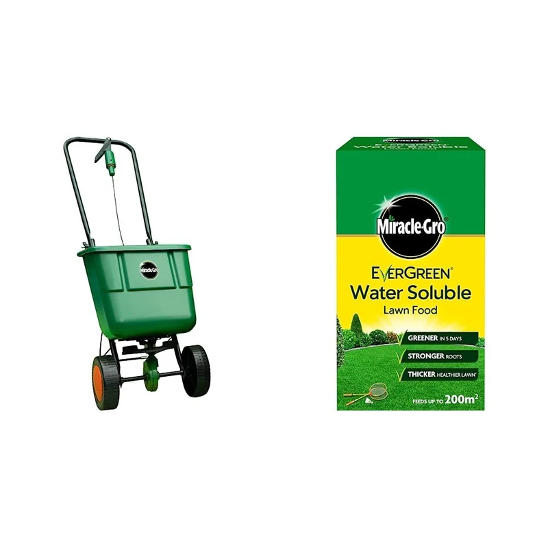 Miracle-Gro Rotary Lawn Seed Spreader & Water Soluble Lawn Food, 1 kg