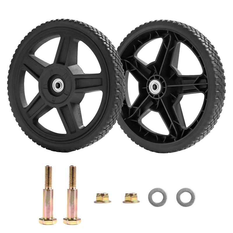 Parts Camp 14 inch Push Mower Wheel Kits - Set of 2 Wheels