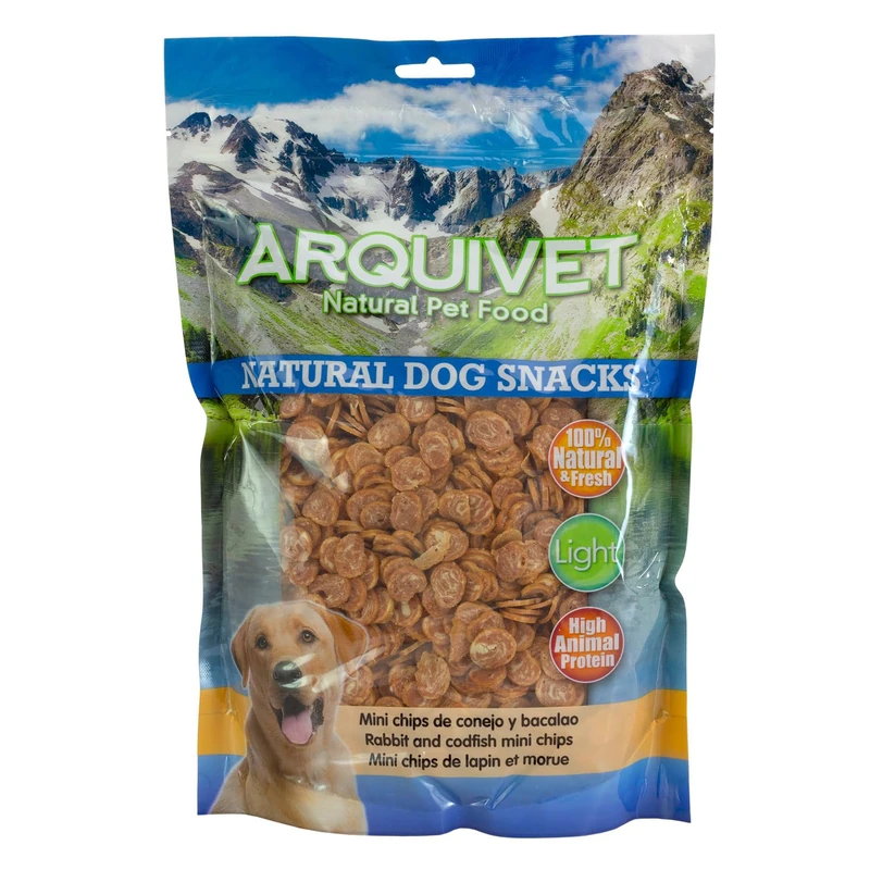 Arquivet Mini Chips of Rabbit and Cod 1 kg, Natural Snacks