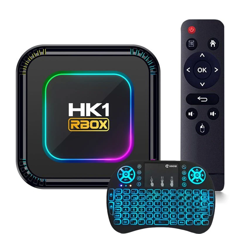 CHROX TV Box Android 13.0 4GB RAM 128GB ROM Set Top Box Smart TV Box RK3528 HD 4K/8K HDR AV1 Wifi 2.4G 5.8Ghz BT 4.1 USB 2.0 Android TV Box with Mini Wireless Backlit Keyboard,4GB+32GB