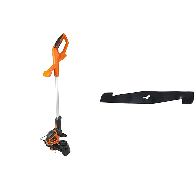 Yard Force 40 V 30 cm Cordless Grass Trimmer with Adjustable Head, Plant Guard and Wheel Support LT G30W - Battery and Charger not included, black/orange & Blade for CORDLESS LAWNMOWERS