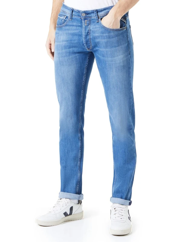 Replay Herren Jeans Grover Straight-Fit, Medium Blue 009-1 (Blau), 27W / 30L
