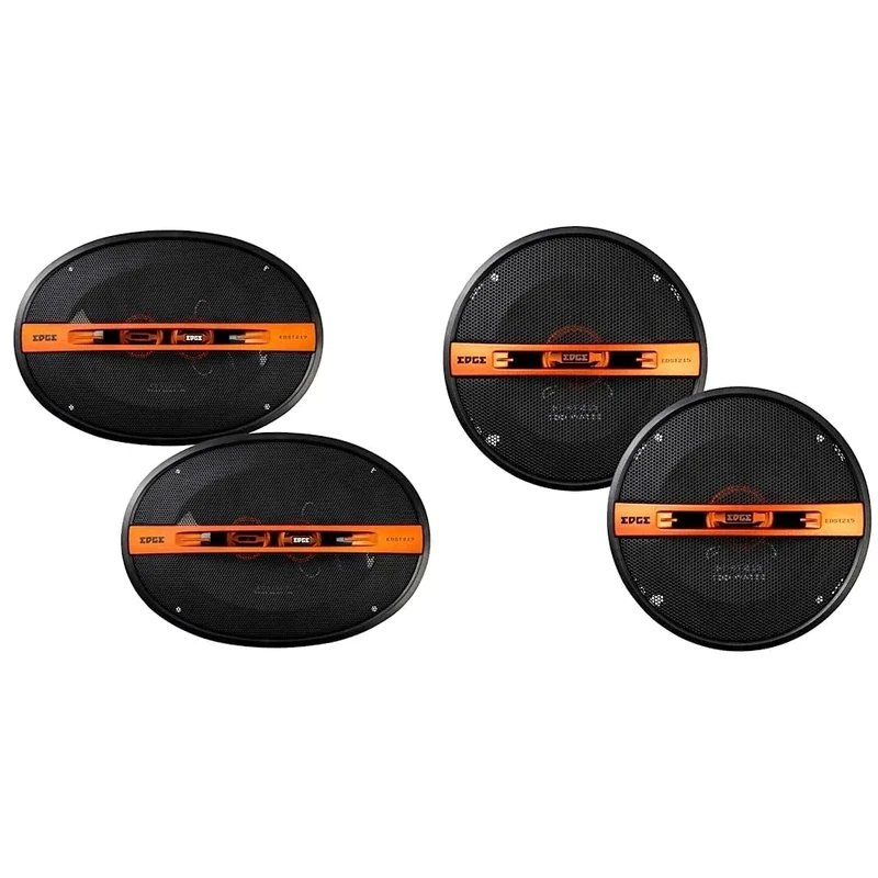 EDGE Car Audio 6X9 Parcel shelf speakers EDST219-E6 Black and Orange, 3 way & 5.25” Co-axial speaker - 50/100 W (RMS/MAX), Black, EDST215-E6