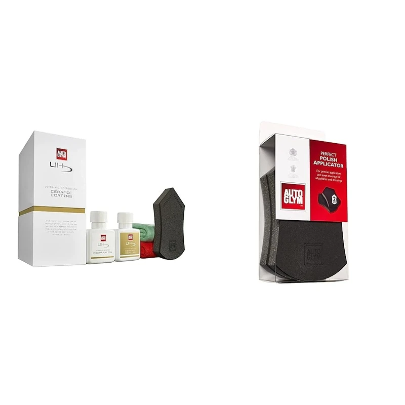 Autoglym Ultra High Definition Ceramic Coating Kit & Perfect Polish Applicator - Specially Designed Car Polish Applicator Pads with Point and Straight Edges For Precise Application, Pack of 2