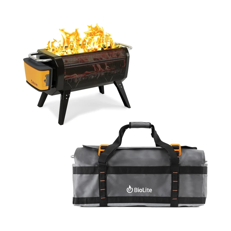 BioLite FirePit+ Outdoor Smokeless Fire Pit and Grill & FPD0100 FirePit CarryBag, silver - Image 1