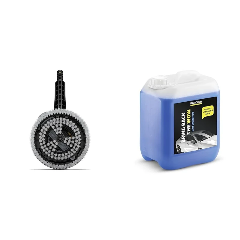 Kärcher Rotating Wash Brush WB 130 with Universal Brush Attachment, Accessories for Kärcher Pressure Washer K 2-K 7 & 5 L Canister Pressure Washer Detergent, Car Shampoo