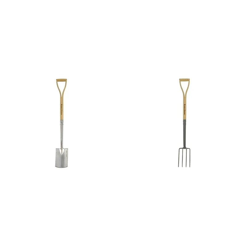 Kent & Stowe Stainless Steel Border Spade 100% FSC & Carbon Steel Border Fork FSC-100%