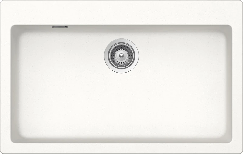 SCHOCK | Primus 1 Bowl XL Kitchen Sink with Countertop, Cristalite® Material, Absolute White, 790 x 500 mm