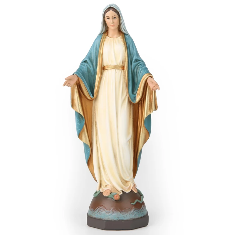 BC Catholic Our Lady of Grace Statue, Holy Mother Virgin Mary Figure, Religious Gfit of Home Decor, 7 inch H, Hand Painted by Buildclassic (Elegant)