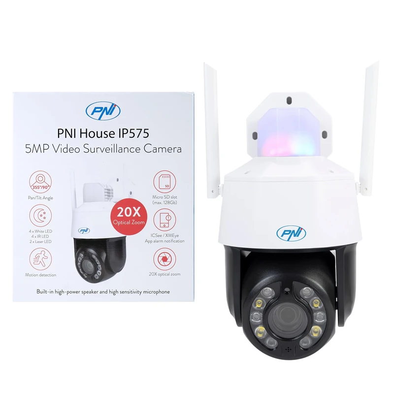 PNI Video surveillance camera House IP575 5MP WiFi with IP, 20x optical zoom, varifocal lens