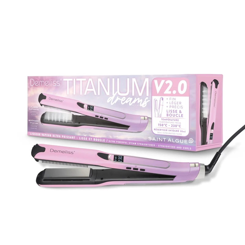 Steam Straightener - DEMELISS Titanium V2.0 Dreams Edition - Saint ALGUE - Long-Lasting Straightening - New Generation