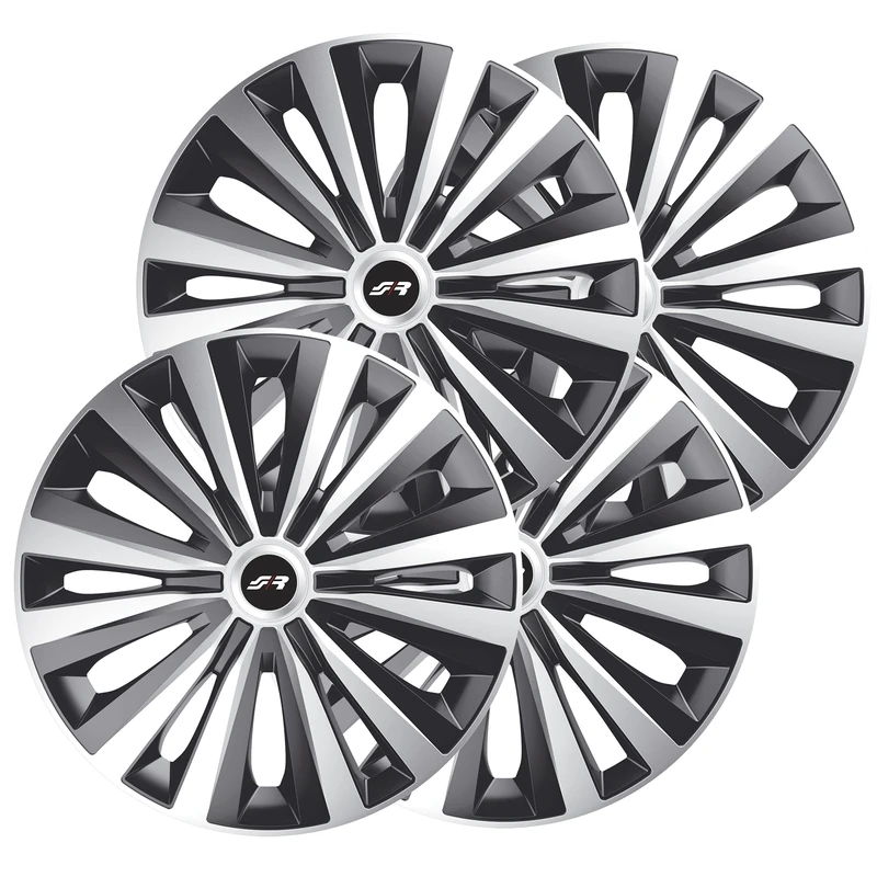 Set of 4 wheel trims MULSB 14" inch car wheel cover Simoni Racing Grey and Dark Grey
