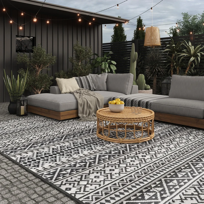 EVOCAMP Outdoor Rug 200 x 300 cm Weatherproof Picnic Blanket Outdoor Awning Mat Sturdy Stylish Versatile for Patio Balcony - Image 1