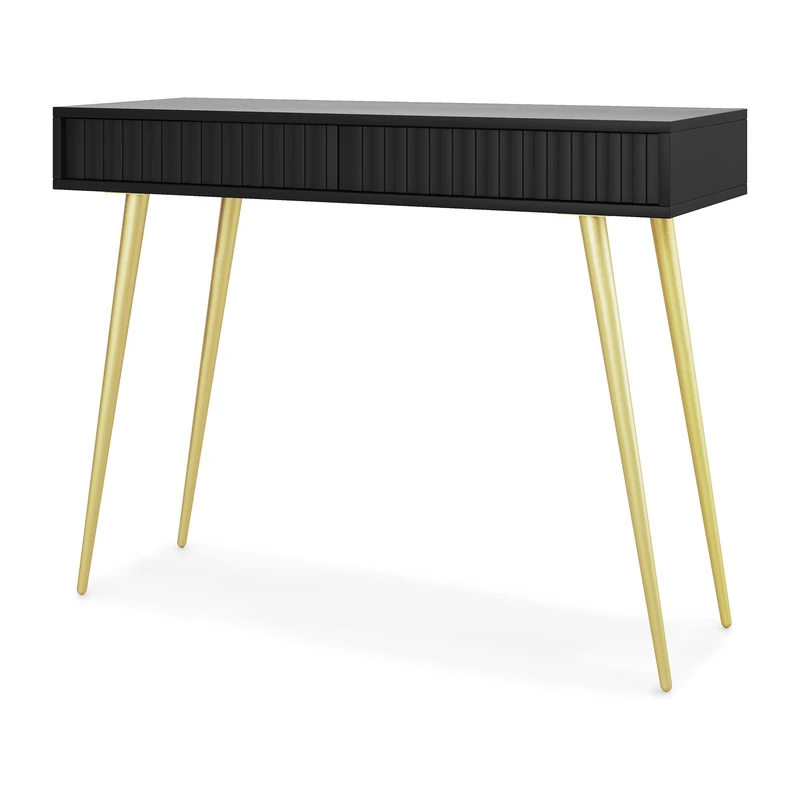 Selsey Dressing Table, Melamine, MDF, Metal, Black, Normal