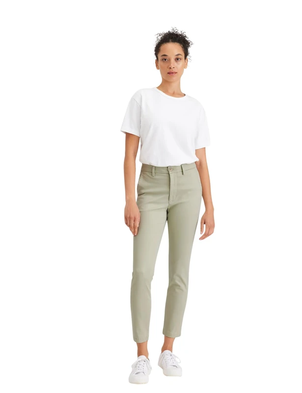 DOCKERS Women's Weekend Chino Skinny Pants, LINT, 32W Long