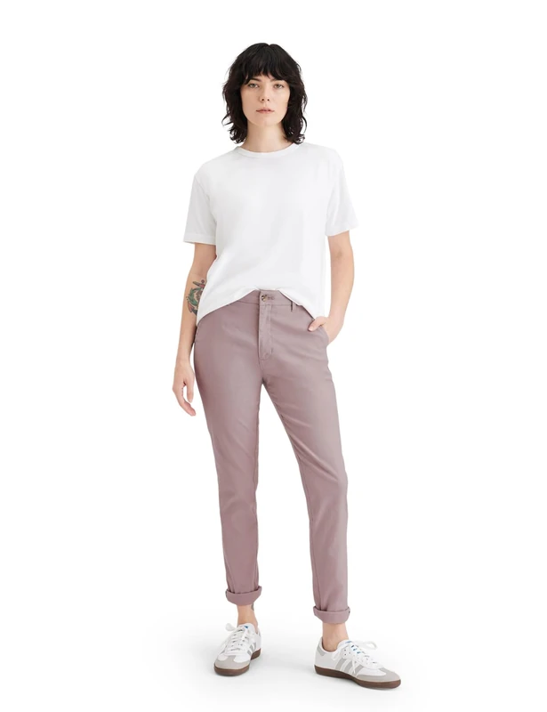 DOCKERS Women's Weekend Chino Slim Pants, FAWN, 28W Long