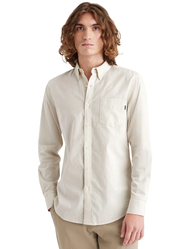 Dockers Men's Stretch Oxford Shirt, Playoff LINT, S