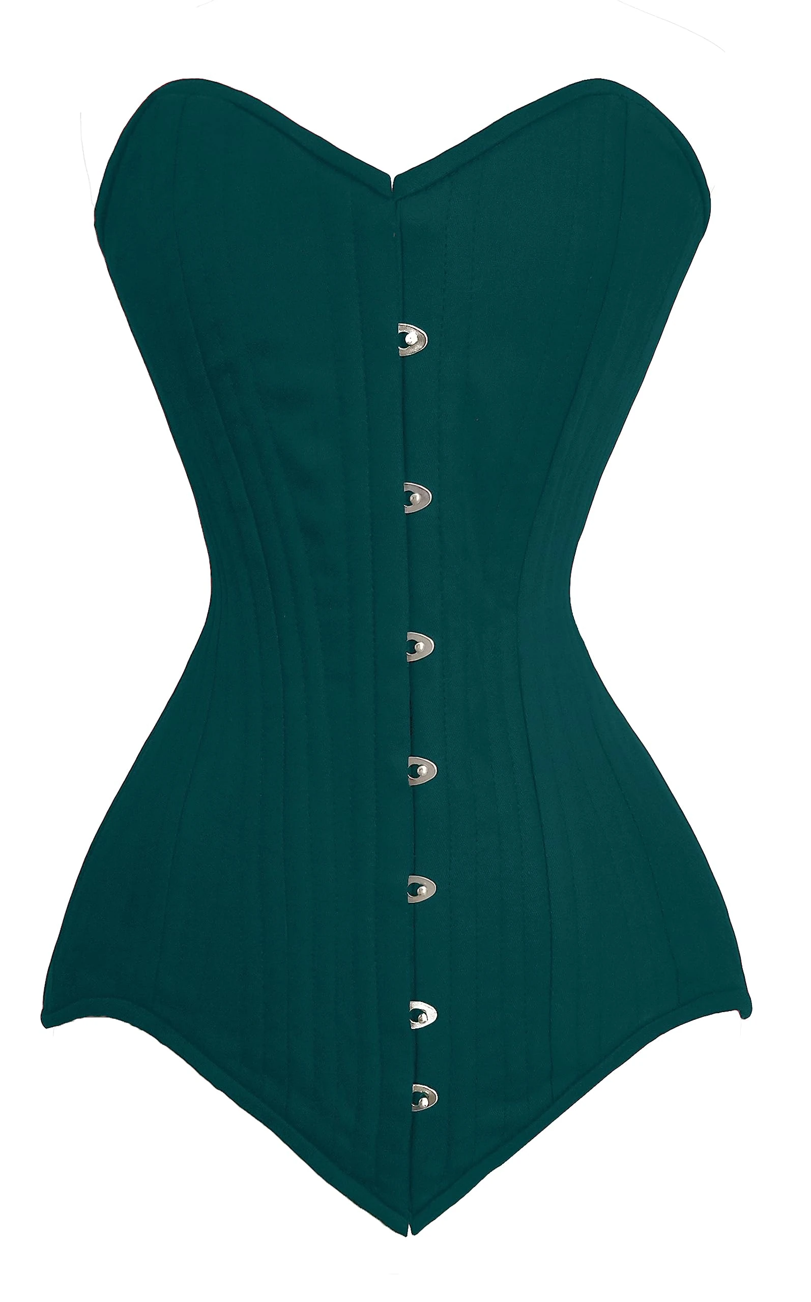 luvsecretlingerie Heavy Duty 46 Double Steel Boned Waist Training Cotton Long Torso Overbust Shaper Corset