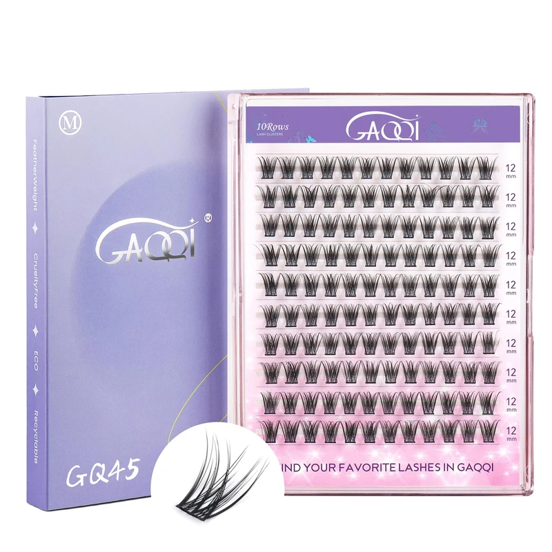 GAQQI Individual Lashes Cluster Lashes Clusters 120Pcs C Curl 12mm Lashes Diy Eyelash Extensions Soft Eyelashes Natural Look False Lashes At Home(GQ45-C 12mm)