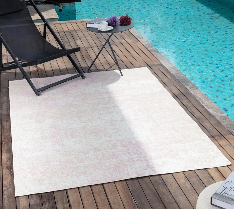 Livabliss Cali Indoor Outdoor Rug - Large Boho Rugs for Living Room 160x213 cm Dining, Kitchen Carpet, Patterned Neutral and Coloured Rugs, Waterproof, Stain Durable - Beige, Ivory, Mauve