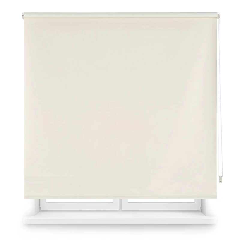 Decorblind | Thermal Blackout Roller Blind, Size 100 x 175 cm (Width x Length), Fabric 97 x 170 cm - Plain Beige, Easy Installation to Wall or Ceiling