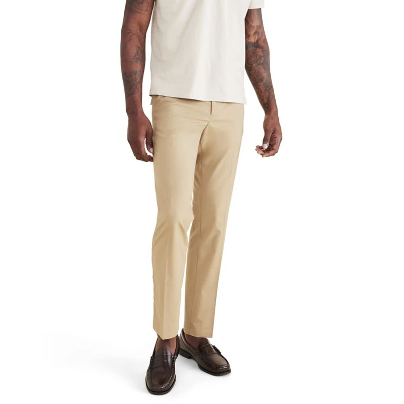 Dockers Men's GO Signature Khaki Slim Bottoms, Harvest Gold, 36W 36L