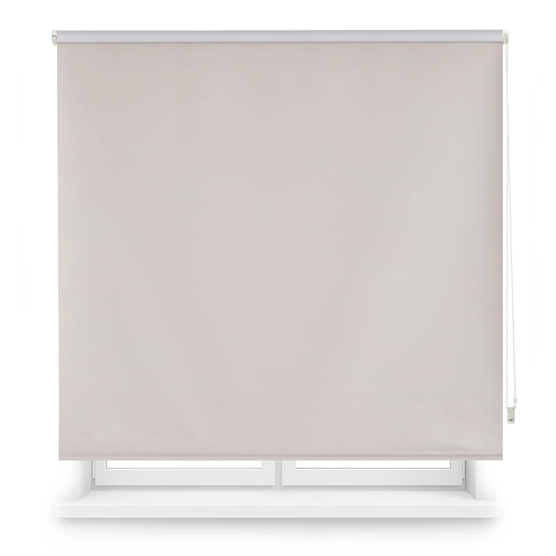 Decorblind Thermal Blackout Roller Blind 120 x 230 cm Width x Length/Fabric Dimensions 117 x 225 cm Plain Silver Easy to install on wall or ceiling