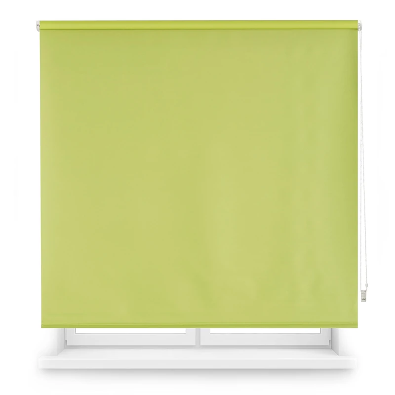 Decorblind Thermal Blackout Roller Blind, Blind Size: 100 x 230 cm Width x Length/Fabric Size: 97 x 225 cm – Plain Opaque Blind Pistachio Colour Easy Installation to Wall or Ceiling
