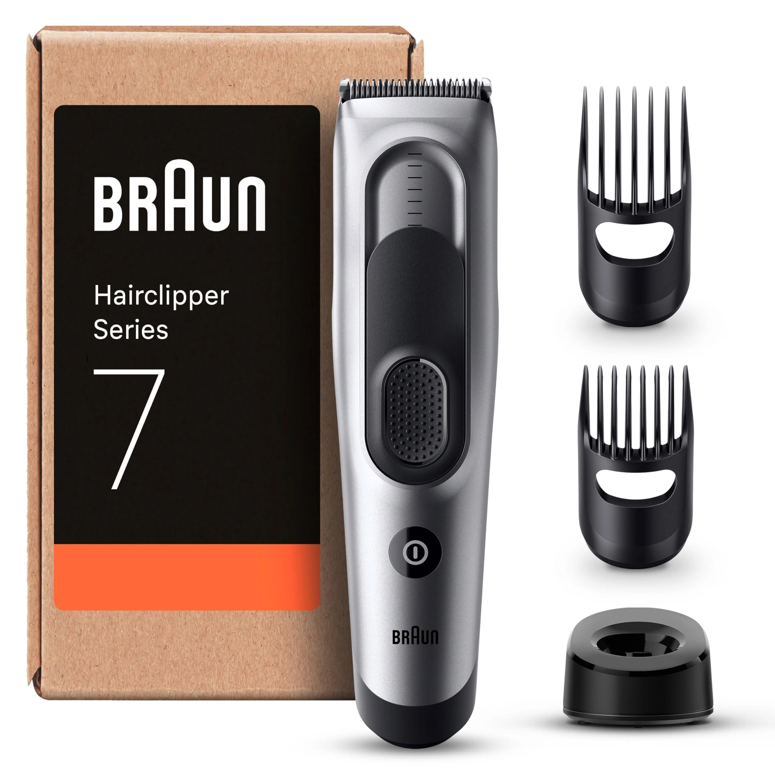 Braun Hair Clipper Series 7 HC7390, Hair Clippers for Men, Hair Clip from Home with 17 Length Settings, Ultra-Sharp Blades, 2 Combs