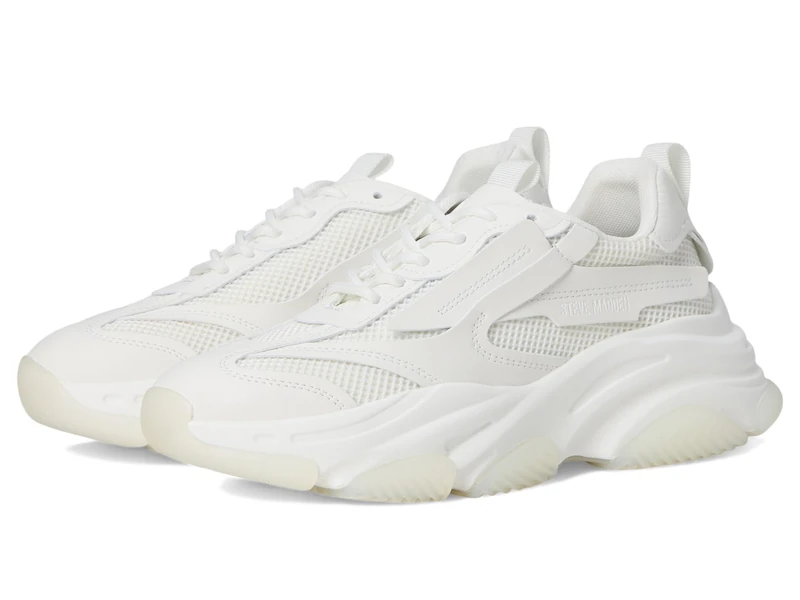 Steve Madden Men's Possess Sneaker, White/White, 10 UK