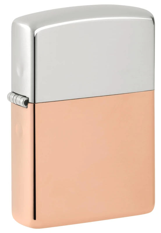 Zippo Windproof Lighter, Bi-metal Collectible Design – Copper Case, Sterling Silver Lid, Base Model – Refillable, Reusable, Windproof Design – Comes in Gift Box – Made in USA