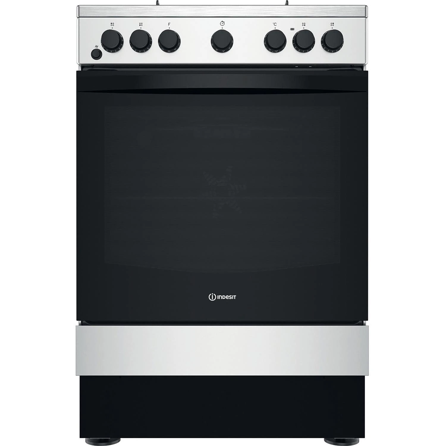 Indesit 69 Litre Dual Fuel Cooker - Silver
