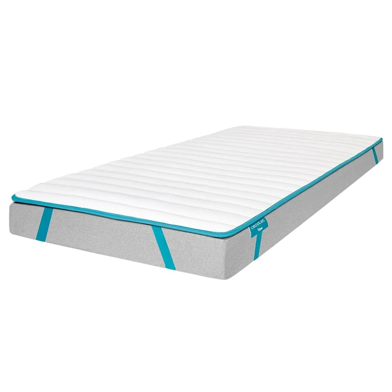 Cecotec Topper Flow TopCloud Quilted Mattress Topper in Super Soft Foam and Siliconised Fibre, 5 cm High, 4 Non-Slip Elastic Straps for Extra Support - Image 1