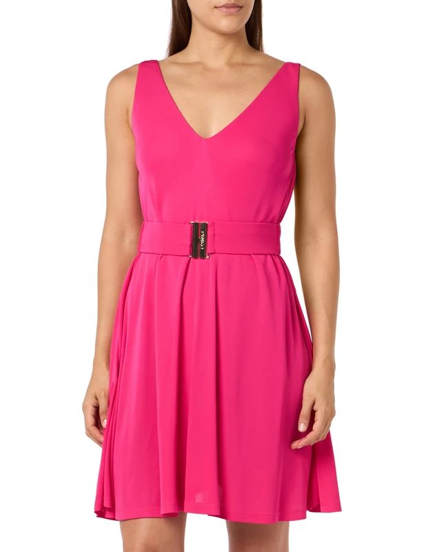 Pinko Women's Vermentino Interlock Crepe Dress Cocktail, N17_Pink, XXS